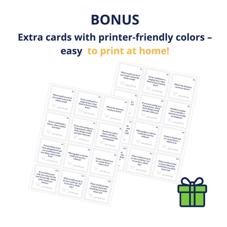 Printable Conversation Cards for Kids: Fun Family Talking Game (PDF ...