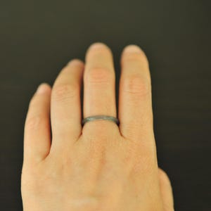 Thin Green Jade Ring, Grade A Jadeite Jade Ring, Genuine Jade Ring, size 6 3/4