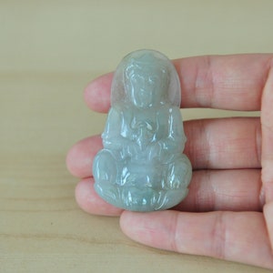 Green Jade Kwan Yin Pendant,Certified Jade Grade A Jadeite jade Icy Light Green Kwan Yin Pendant Necklace