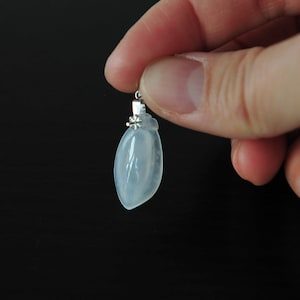 Transparent Jadeite Jade Lucky Melon Pendant 18K, Certified Jade Grade A Jade Glassy Jadeite Jade pendant 18K Solid Gold