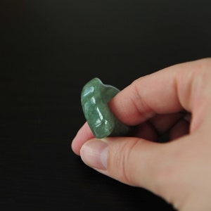 Green, White Thick Jade Ring, Certified Green Jade Ring Grade A Jadeite Jade Ring, Big thick jade ring