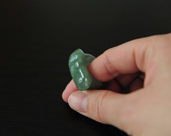 Green, White Thick Jade Ring, Certified Green Jade Ring Grade A Jadeite Jade Ring, Big thick jade ring