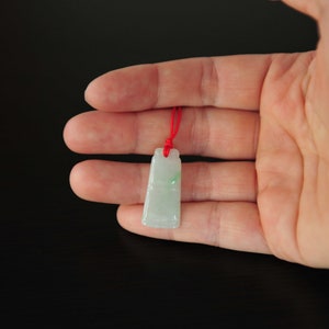 Light apple green bamboo jadeite jade pendant necklace, apple green jade natural jade necklace