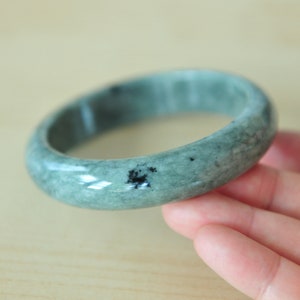 Green Jade Bangle Certified Jade Grade A Green Jadeite Jade Bangle  59MM