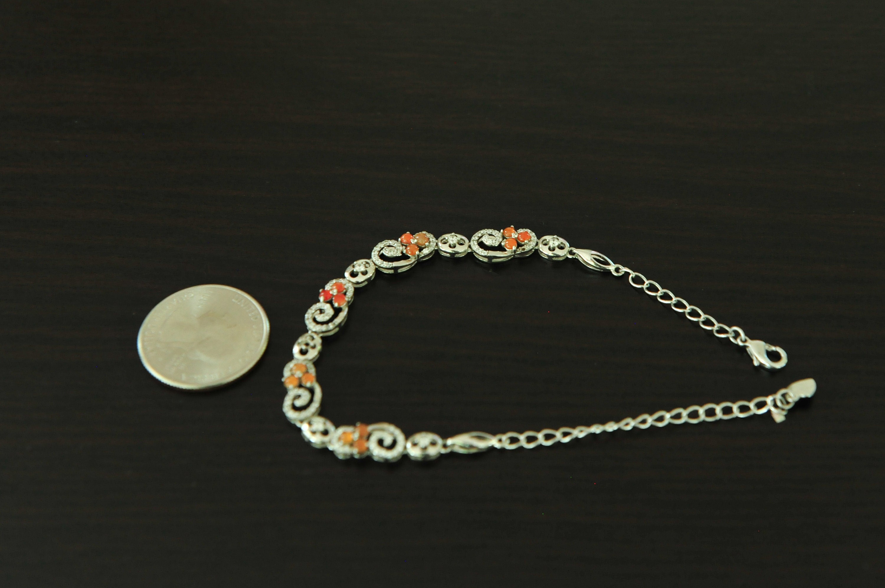 Orange Jade Bracelet 925 Silver Certified Jade Grade A Jade Etsy