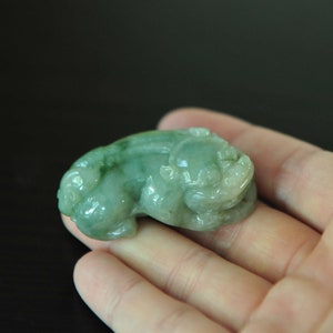 Ciondolo di giada Pi Xiu verde di grandi dimensioni, ciondolo di giada giadeite certificata Pi Xiu, collana di giada Ciondolo di giada