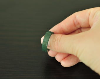 Green Jade Ring, Grade A Jadeite Jade Ring, Natural Icy Green Jade Ring size 9
