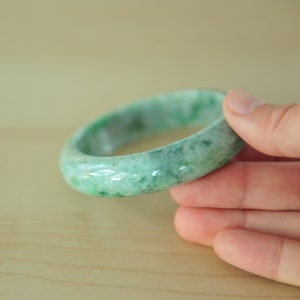 Green Jade Bangle, Certified Jade Grade A Apple Green Jadeite Jade Bangle 54 MM