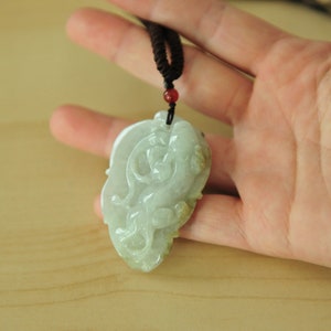 Ciondolo di giada Pi Xiu verde di grandi dimensioni, ciondolo di giada giadeite certificata Pi Xiu, collana di giada Ciondolo di giada