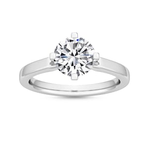 Gewachster 1.00 Karat Diamant Solitär Ring: 14K Gold oder Sterling Silber
