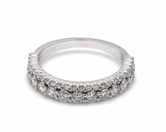 Lab Grown Diamond Eternity-band – massief goud/zilveren trouwring