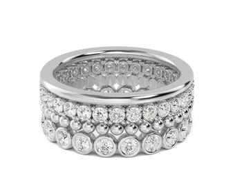1.65CTW Lab Grown Diamond Eternity Band | 14K Gold Round Wedding Ring