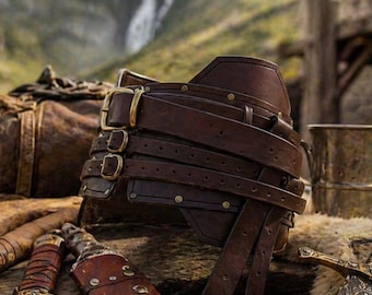 中世LARPコルセットベルト、バイキング海賊ウエストベルト、ルネッサンス衣装用フェイクレザー、ユニセックススチームパンクアクセサリー