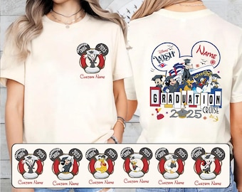 Custom 2-Sided In My Graduation Cruise Era Disney Cruise Shirt - Mickey & Friends Graduate Senior Tshirt - Disney Cruise Class of 2026 Trip