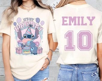 Stitch Birthday Shirt - Personalized Disney Birthday Tee - Custom Name Age T-Shirt - It's My Birthday Stitch - Lilo and Stitch Fan Gift