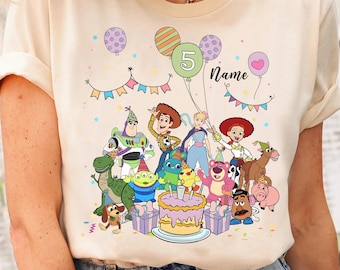 Personalized Toy Story Birthday Shirt - Custom Name & Age Tee for Kids