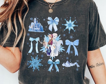 Vintage Disney Frozen Coquette Bows Shirt, Elsa And Anna Princess Tshirt, Disney Frozen Tee, Disneyland Family Trip, Wdw Tour, Birthday Gift