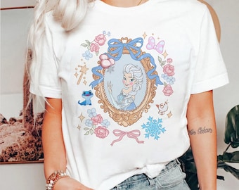 Frozen Elsa Shirt - Pastel Snow Queen Tee - Cute Winter Princess T-Shirt - Vintage Disney Style Shirt - Aesthetic Fairycore Tee