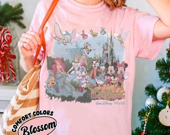 Magic Kingdom Disney Characters Shirt, Vintage Princess Mickey Tee, Fantasy Castle Graphic T-Shirt, Comfort Colors Top
