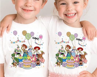 Personalized Toy Story Birthday Shirt - Custom Name & Age Tee for Kids