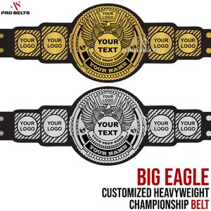 Customized Big Eagle Wrestling Championship Belt - Personalized Sports Trophy Award - Custom Title Belt for Wrestling Events