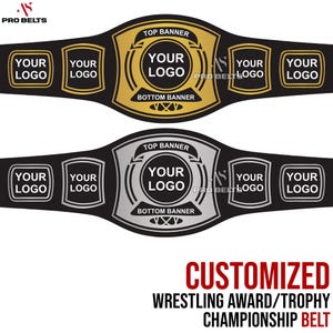 Customized Wrestling Championship Belt - Personalized Sports Trophy Award - Custom Title Belt for Fantasy Events - Adult Size