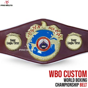 WBO World Boxing Championship Belt - Adult Size Replica with Custom Side Plates - 3D Full Size Title - Gift for Boxing Fans