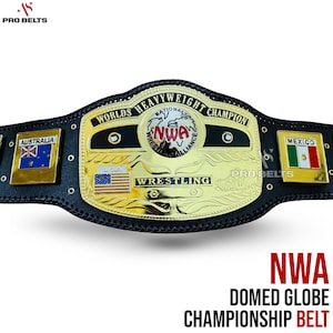 NWA Domed Globe Championship Belt: Adult Size, Real Leather Strap