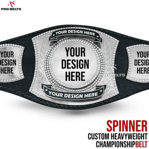 Spinner Championship Belt - Brass Metal Plates - Adult Size Title Belt - Sports Fan Memorabilia Award