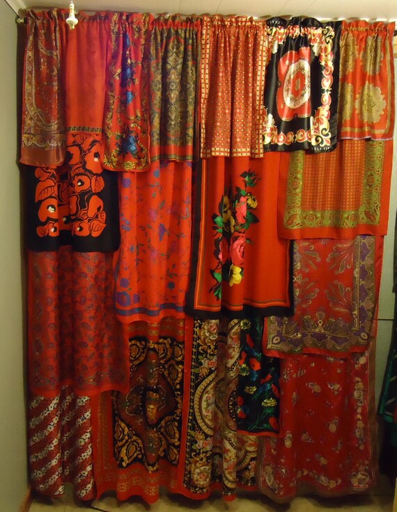 Shades Of Red Gypsy Boho Curtains 84 Long Bohemian Etsy