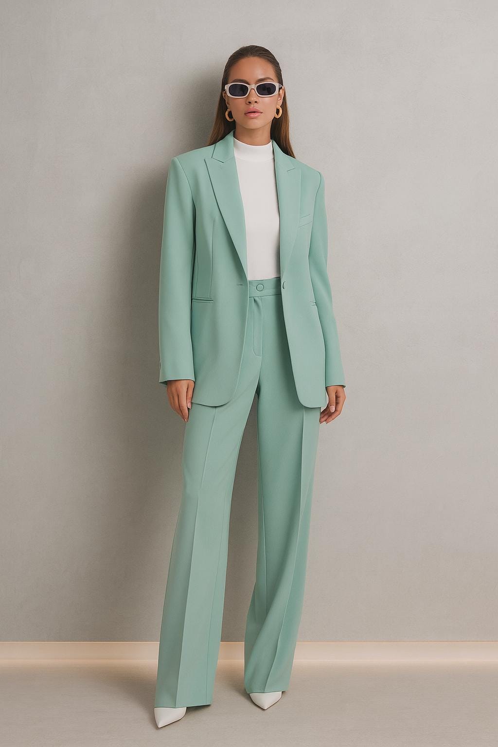 green emerald velvet dress Monroe Crop Trouser DPYP | Straight (Muted Mint)