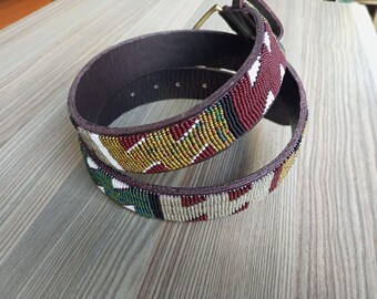 Vintage Colorful Beaded Boho Women\'s Silver Belt Vintage Silver Beaded Belt, Boho Belt, Hippie, Festival Belt  main image 4