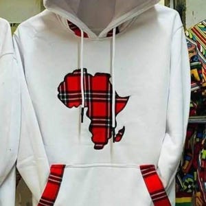 Ankara Print Hoodie: Warm Fleece-Lined Afrocentric Sweater.