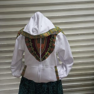 Ankara Print Hoodie: Warm Fleece-Lined Afrocentric Sweater.