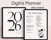 2026 Minimalist Digital Planner, iPad GoodNotes PDF (Dated & Undated)