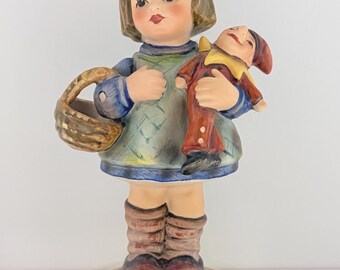 Vintage M I Hummel Goebel WHAT NOW? #422 TM6 Figurine Collectors Club #7 Girl with Basket & Doll
