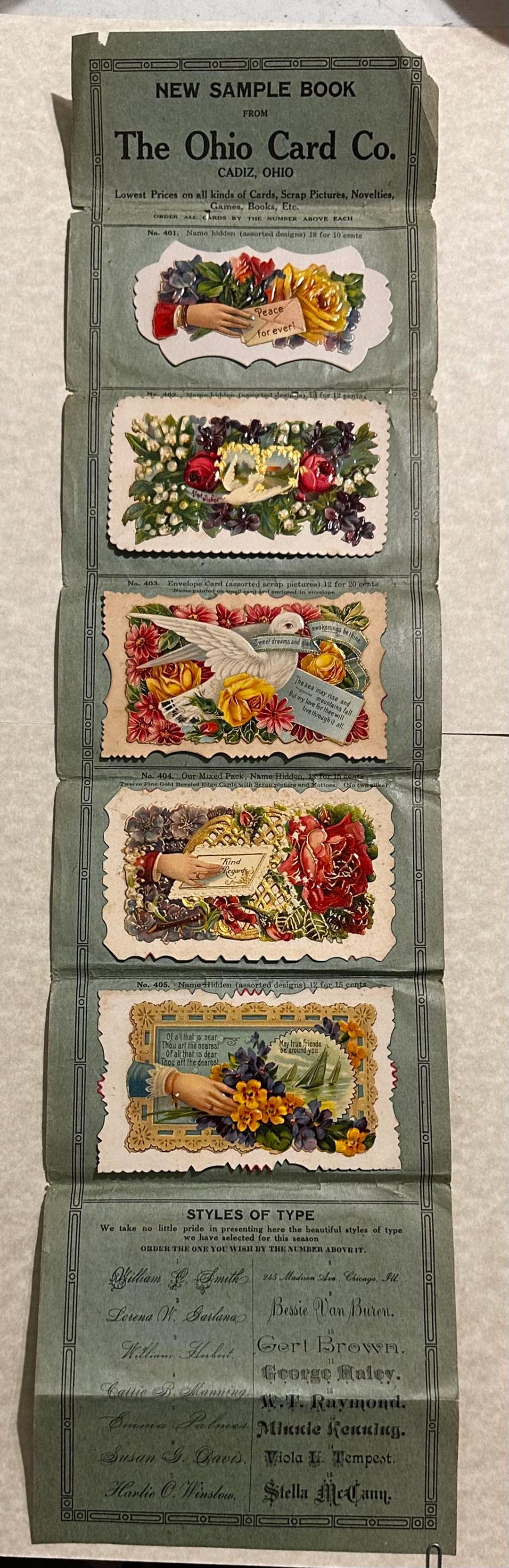 Calling Cards Card Collection Sample Antique Victorian * CALLING CARDS * New Sample Book * the Ohio Card ...