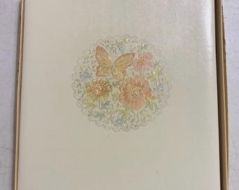 Vintage Retro Hallmark Photo Album with Floral & Butterfly Design Never Used in Original Box