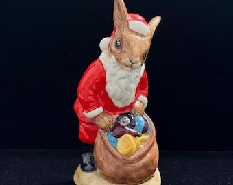 Vintage 1981 * Signed * Royal Doulton * Santa  Bunnykins * Happy Christmas * figurine