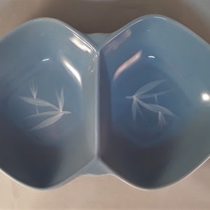 Vintage  Winfield  Divided Serving Bowl True Porcelain BLUE PACIFIC BAMBOO Mid Century
