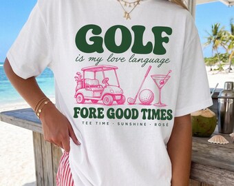 Summer Golf Shirt, Golf Lover Gift, Golf Is My Love Language Summer Graphic Tee, Country Club Crewneck, Cute Funny Gift For Golf Lover