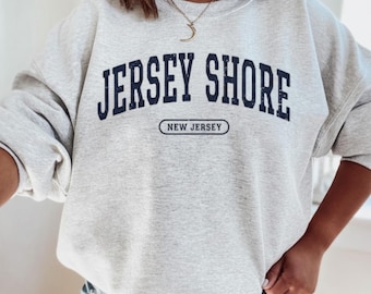 Jersey Shore Sweatshirt, Vintage Jersey Shore Beach Hoodie, New Jersey Trip Vacation Souvenir Gift, Preppy Bachelorette Old Money Crewneck