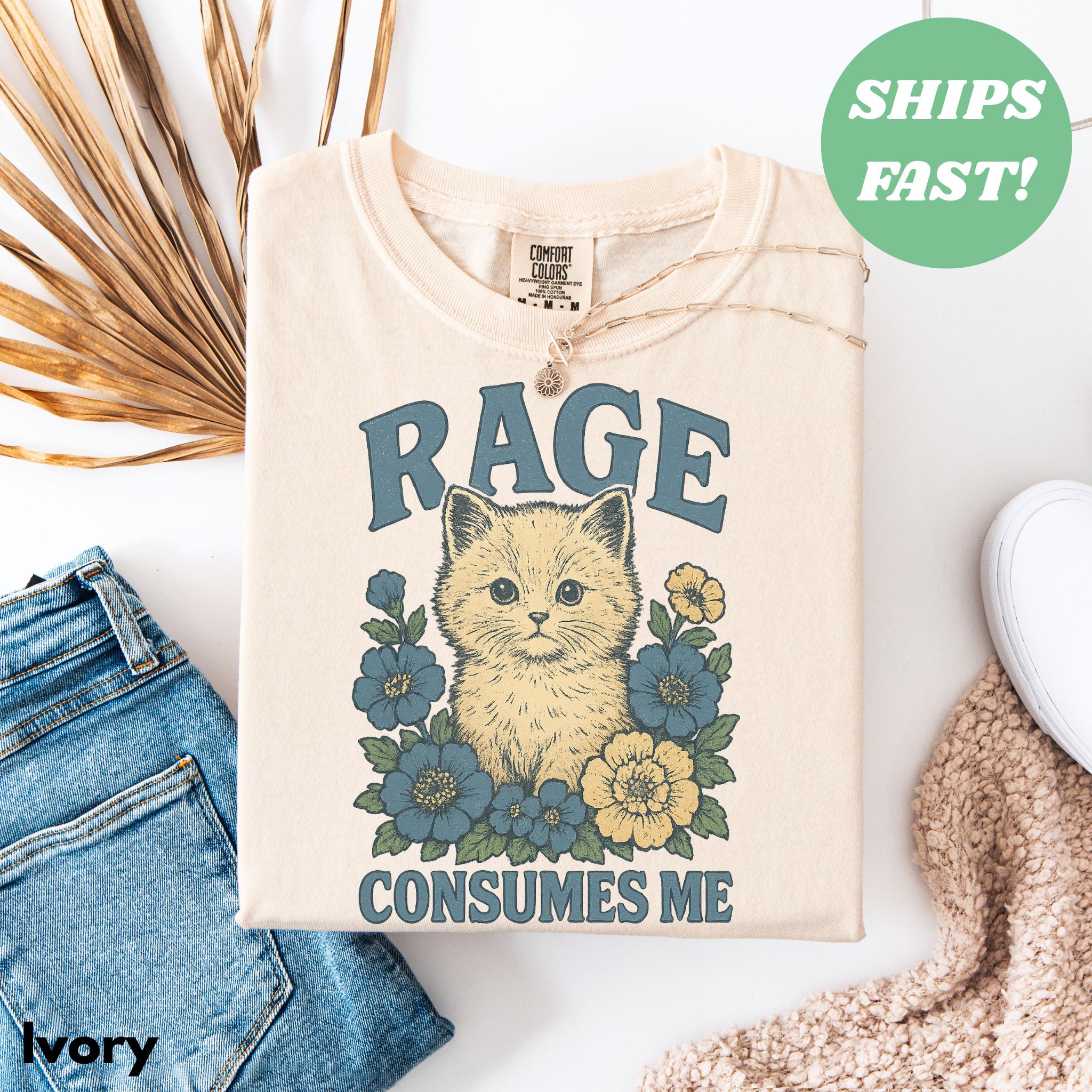 Cat Meme Shirt - Funny Cat Comfort Colors T-shirt, Kitten Weirdcore T ...