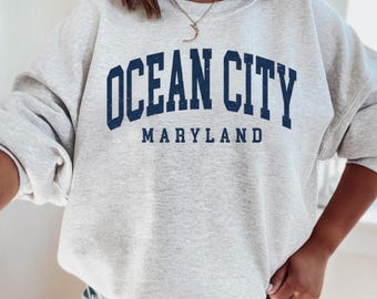Ocean City Sweatshirt, Trendy Preppy Sweatshirt, Aesthetic College