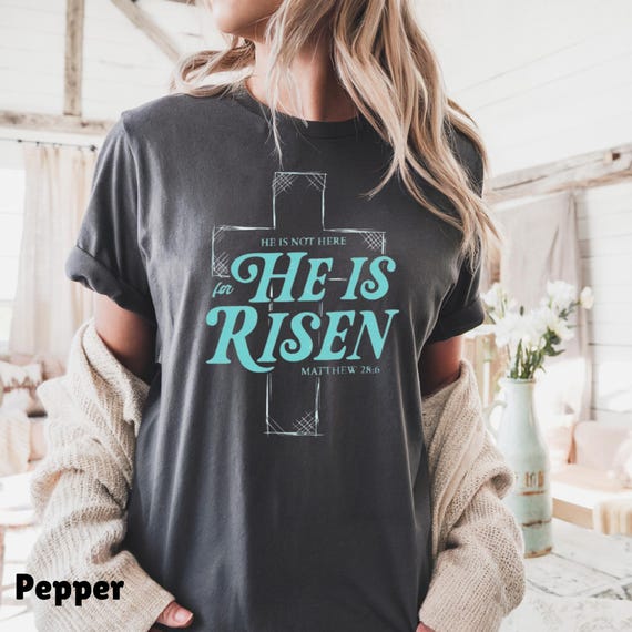 Christian Easter Sunday Shirt, Cute Catholic Easter Crewneck, Easter Tshirt Gift, Jesus Resurrection Sweatshirt, He Is Risen Sweatshirt Gift