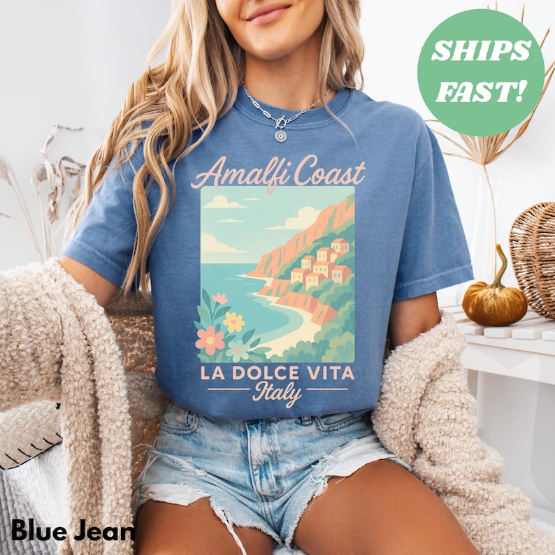 Amalfi Coast Shirt, La Dolce Vita, Italian Summer, Italy Vacation, Comfort Colors Shirts Summer, Italia, Womens Graphic Tshirts, Travel Tees Bild 3