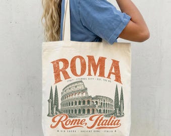 Rome Italy Tote Bag, Ciao Bella Bag, Colosseum, Italian Vacation Bag, La Dolce Vita, Italian Summer Aesthetics, Tomato Girl, Soft Girl Style