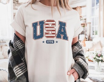 USA America Memorial Day Shirt, 4th Of July Crewneck, USA 250th Anniversary Sweatshirt, Red White And Blue Fireworks Tshirt, Patriotic Gift