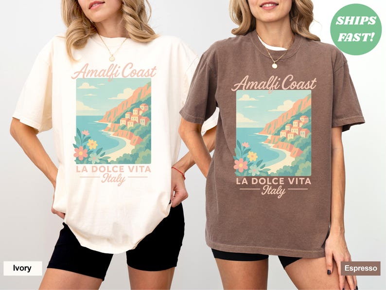Amalfi Coast Shirt, La Dolce Vita, Italian Summer, Italy Vacation, Comfort Colors Shirts Summer, Italia, Womens Graphic Tshirts, Travel Tees Bild 6