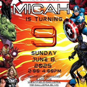 Editable Superhero Birthday Invitation